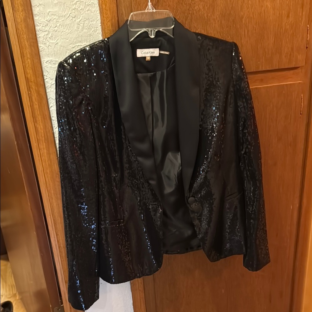 Calvin Klein Black Sequin Blazer
